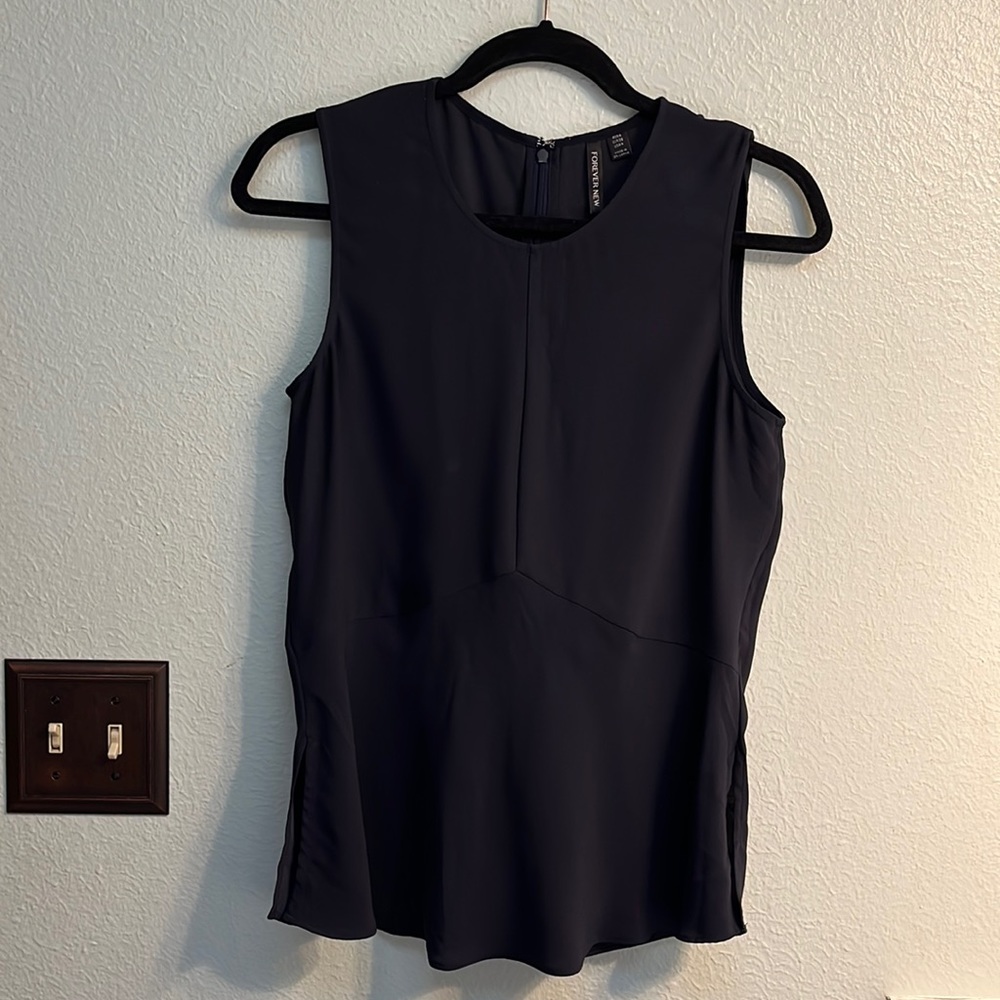 Forever New top, size AU8 / US4 / EU36, navy blue